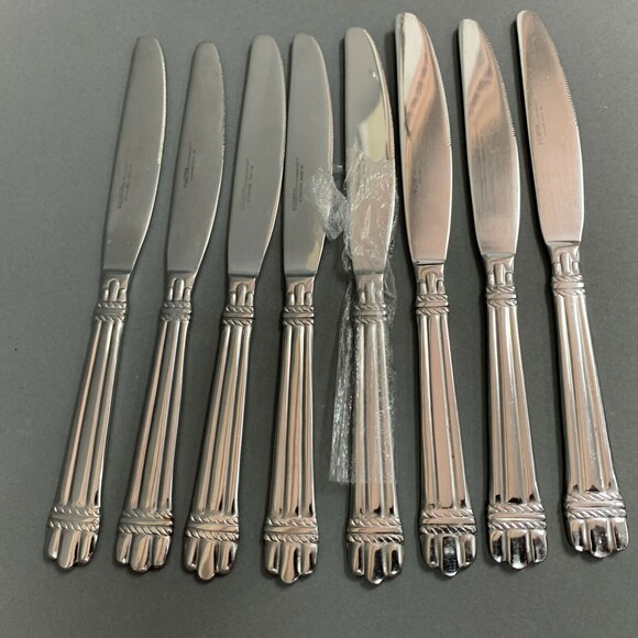Hampton Silversmiths Livorno Knives Stainless Flatware Bands Lot of 8 - Picture 2 of 6